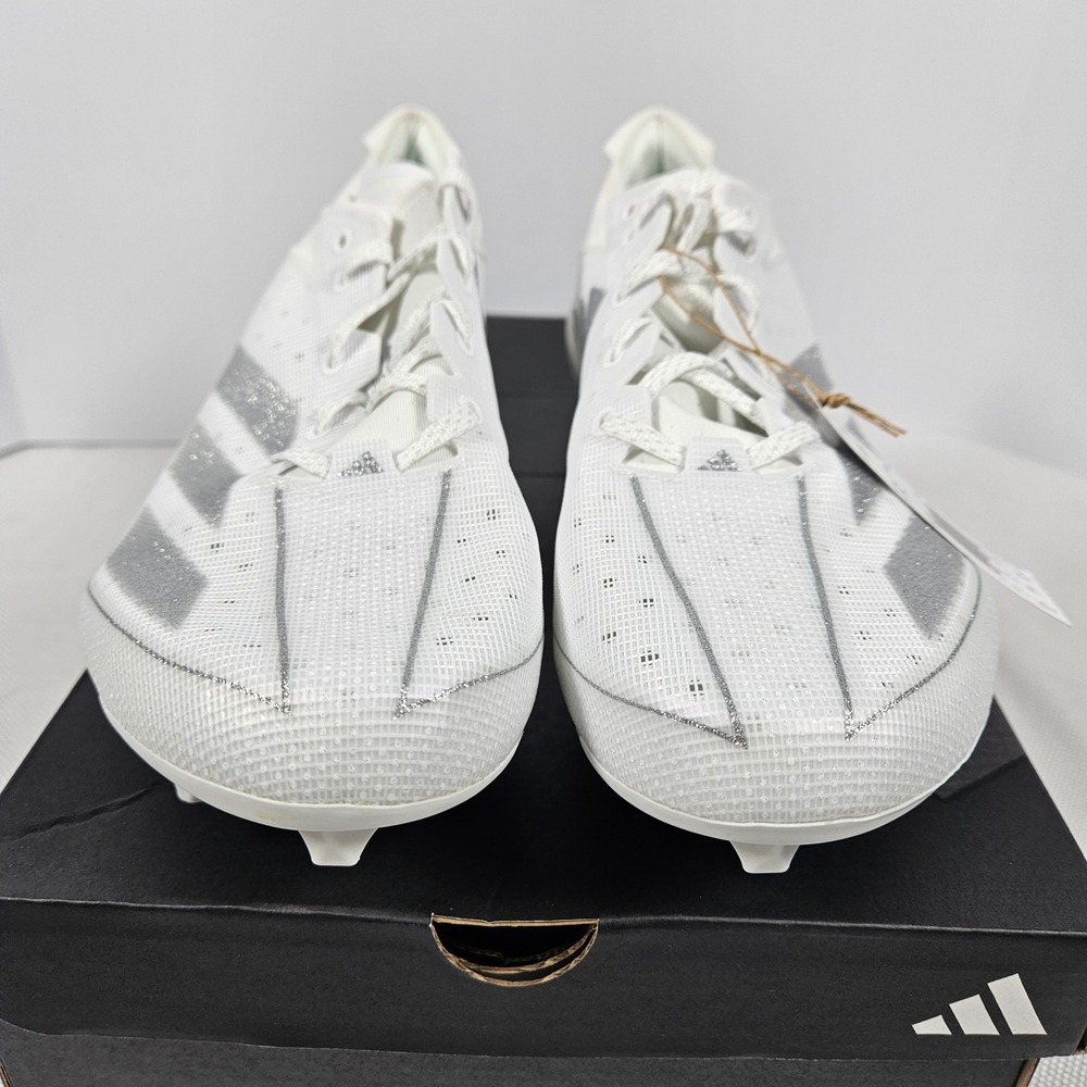 Adidas Adizero Electric Football Cleats White Silver IE4374 Mens 12.5 New - Picture 2 of 6